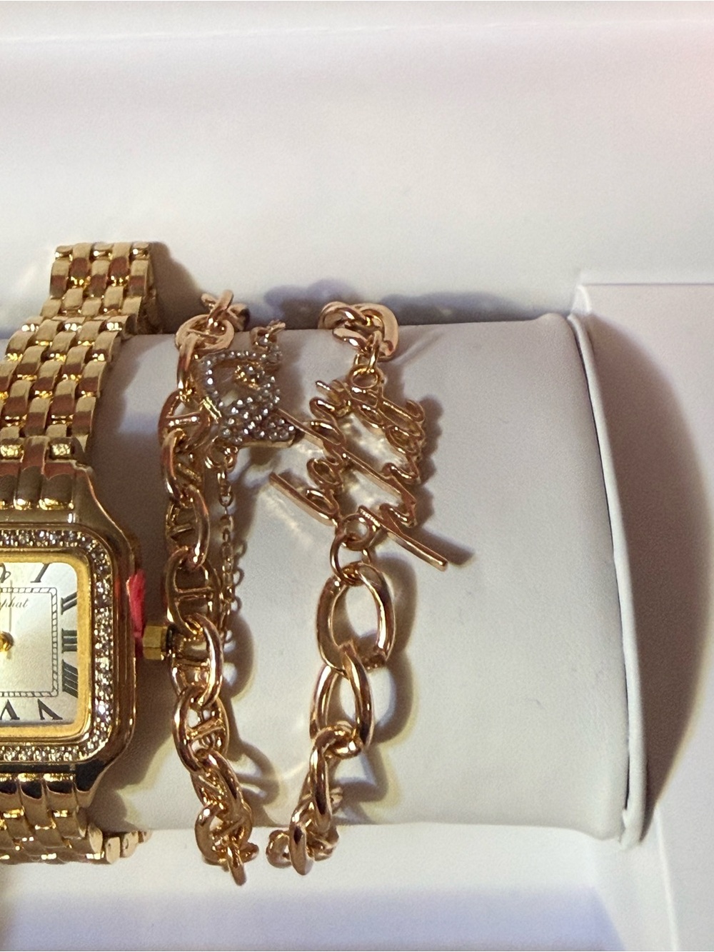 Baby Phat Gold-tone Watch and Chain Bracelet Set - Picture 3 of 6